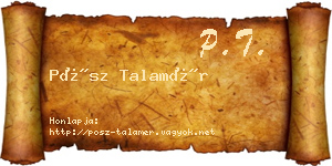 Pósz Talamér névjegykártya